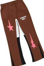 Girls Aria Brown Hoodie Stacked Flare Track Set