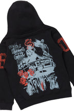 Boys Beni Black Hoodie/Stack Flare Jean Set