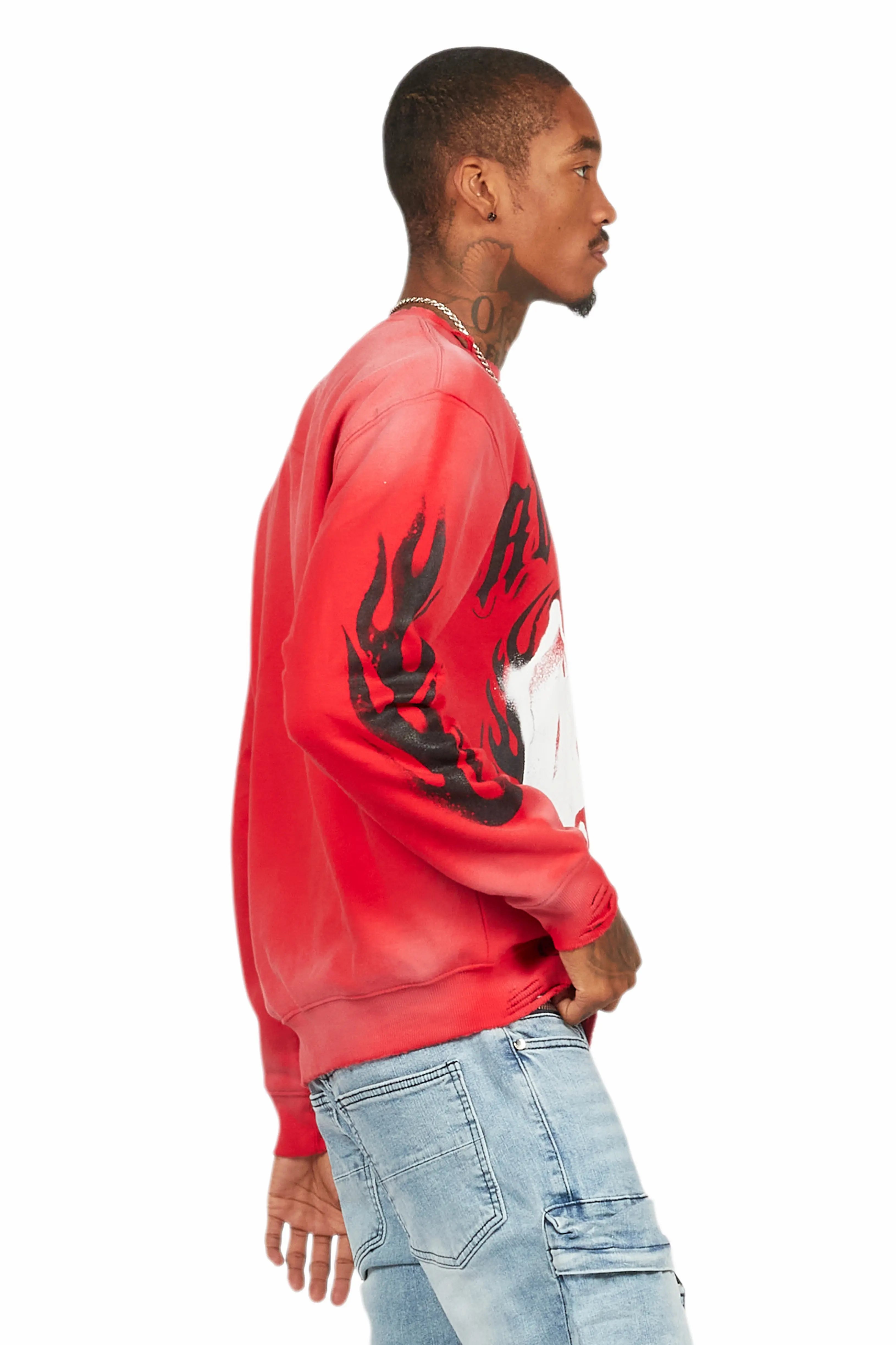 Boaz Red Graphic Crewneck