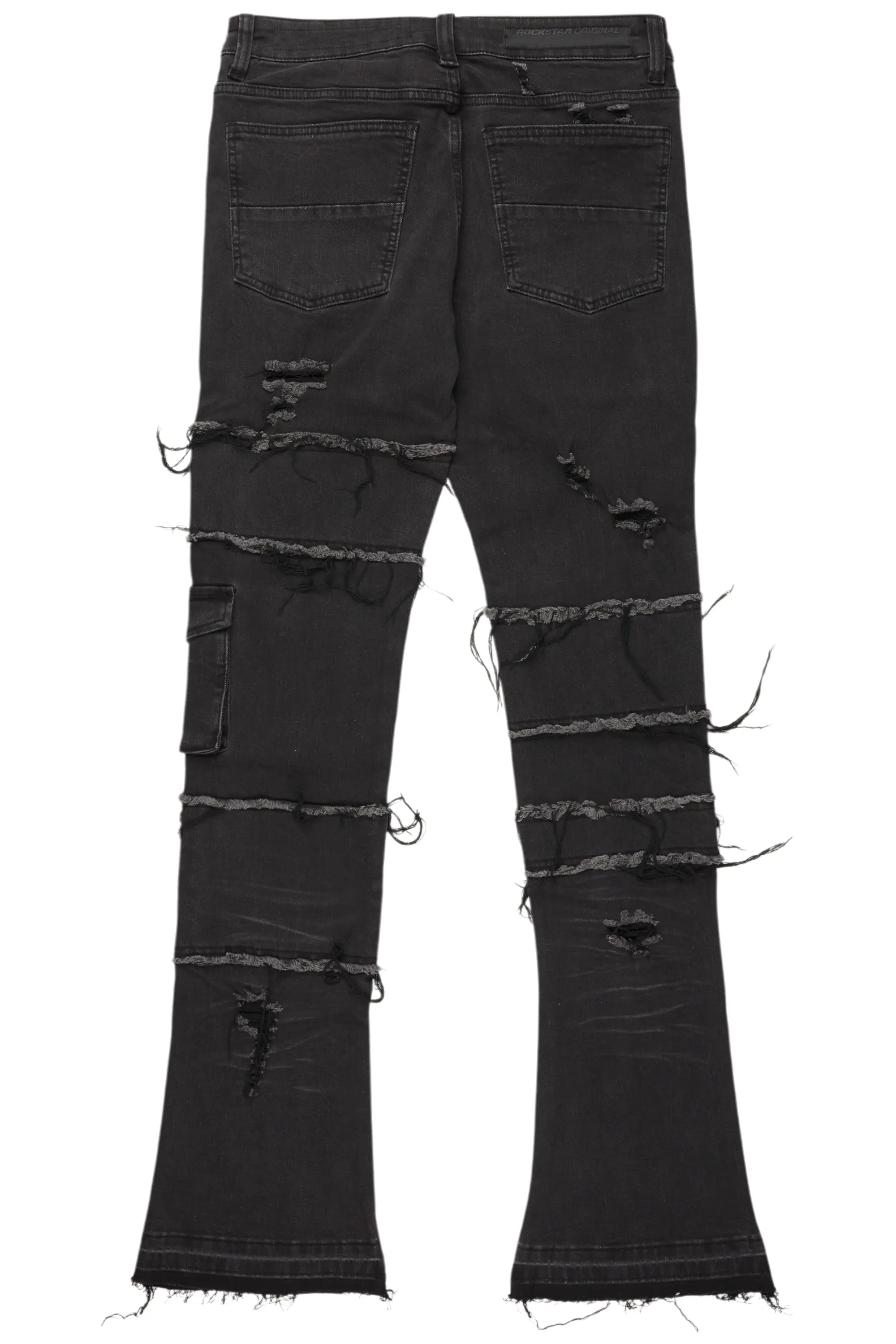 Folant Dark Grey Stacked Cargo Flare Jean