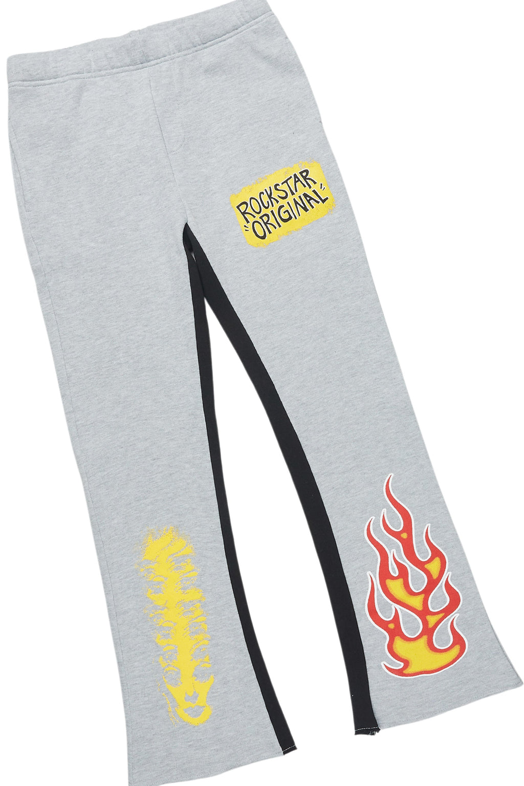 Boys Beno Black/Grey T-Shirt/Stacked Flare Pant Set