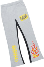 Boys Beno Black/Grey T-Shirt/Stacked Flare Pant Set