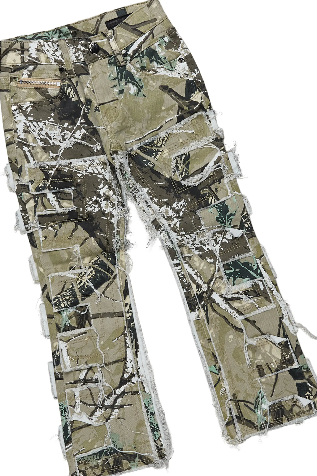 Boys Cade Tree Camo T-Shirt/Stacked Flare Jean Set