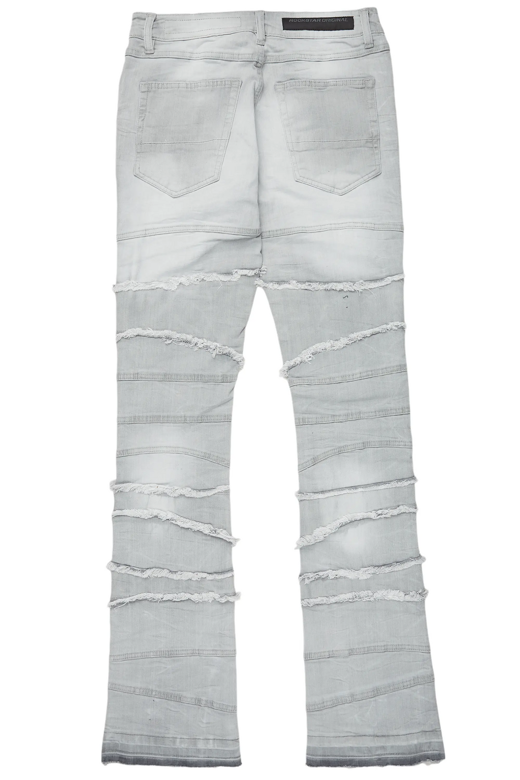 Franko Light Grey Stacked Flare Jean
