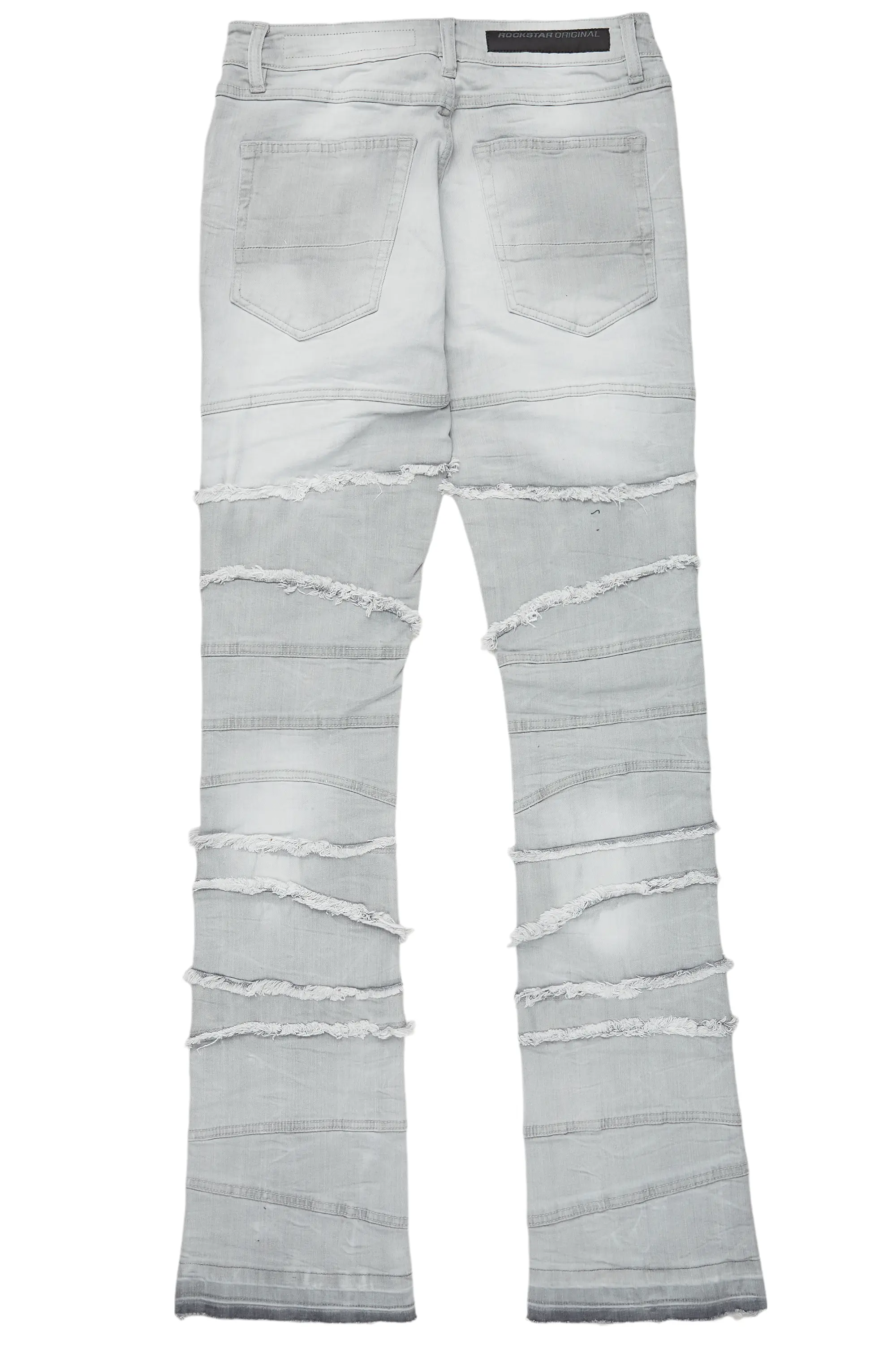 Franko Light Grey Stacked Flare Jean