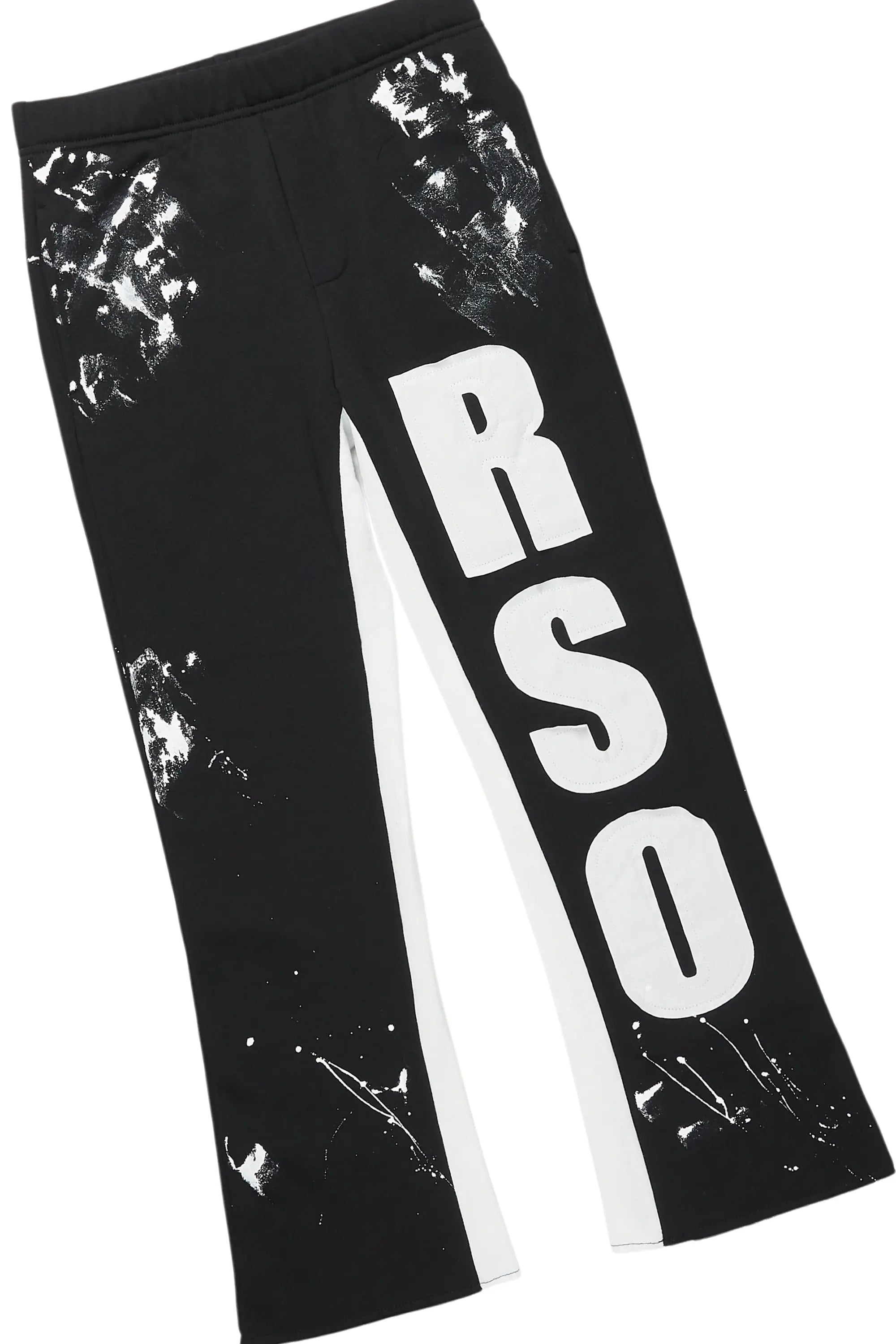 Boys Elyan Black T-Shirt/Baggy Stacked Pant Set