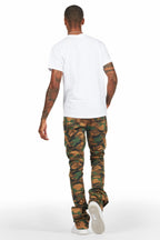 Connor Faded Camo Stacked Flare Track Pant