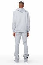 Scottie Heather Grey Paint Splatter Hoodie/Stacked Flare Track Set