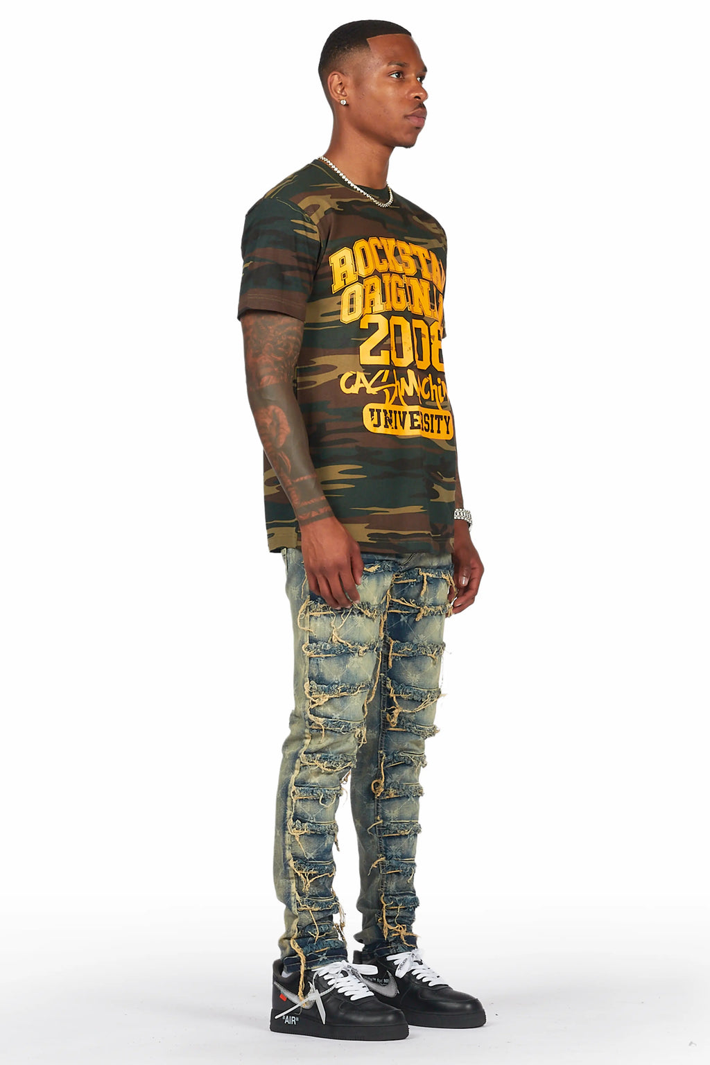 Pasha Indigo Slim Fit Frayed Jean