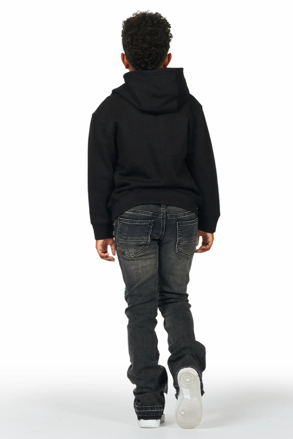 Boys Daria Black Hoodie/Stacked Flare Jean Set