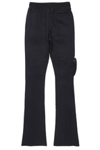 Noriko Black/Black Stacked Flare Track Pant