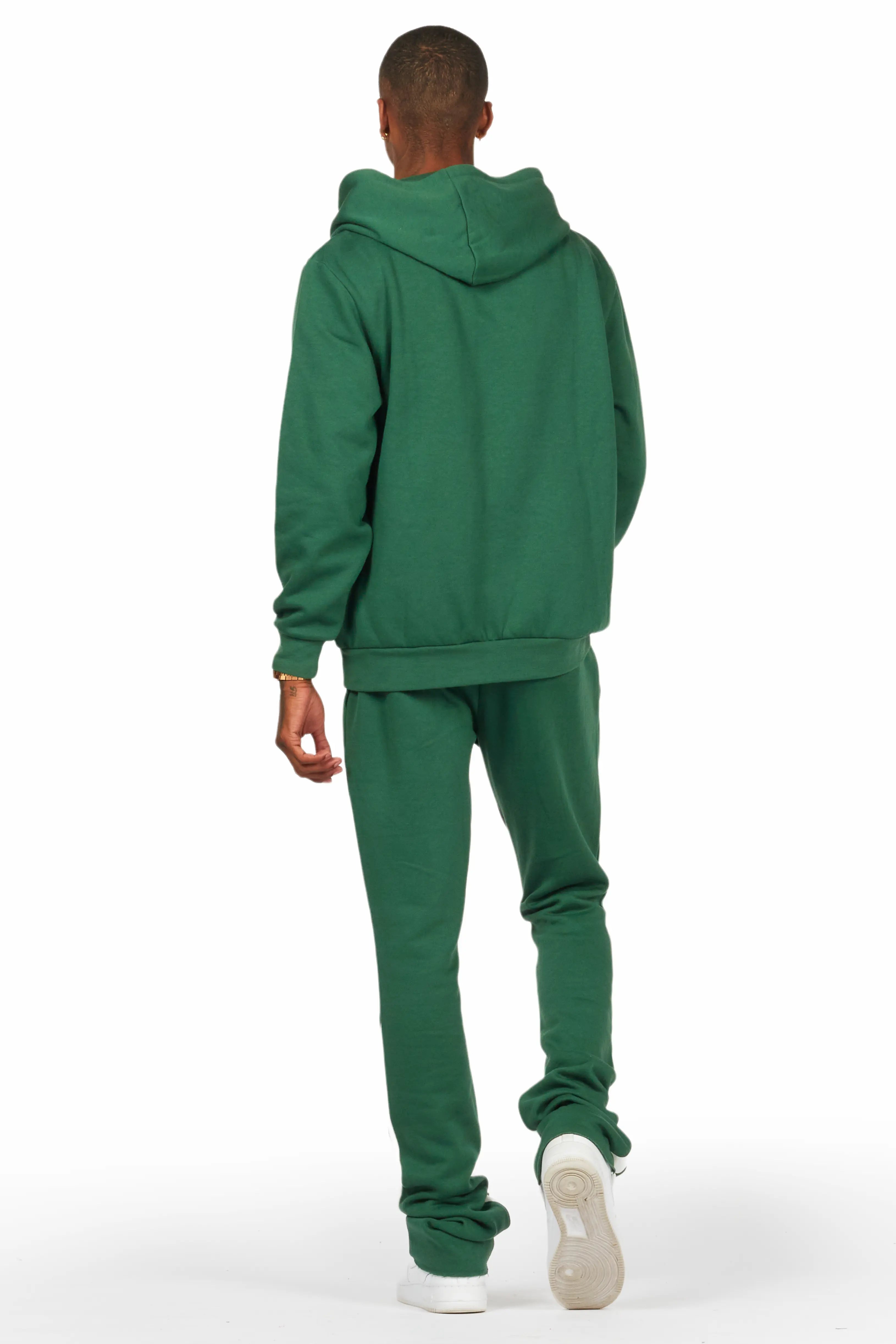 Jaco Green Hoodie Stacked Flare Pant Track Set