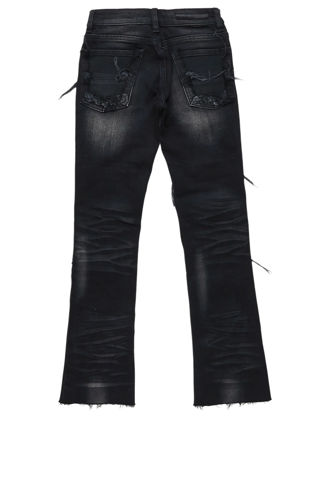 Girls Aalia Black Super Stacked Flare Jean