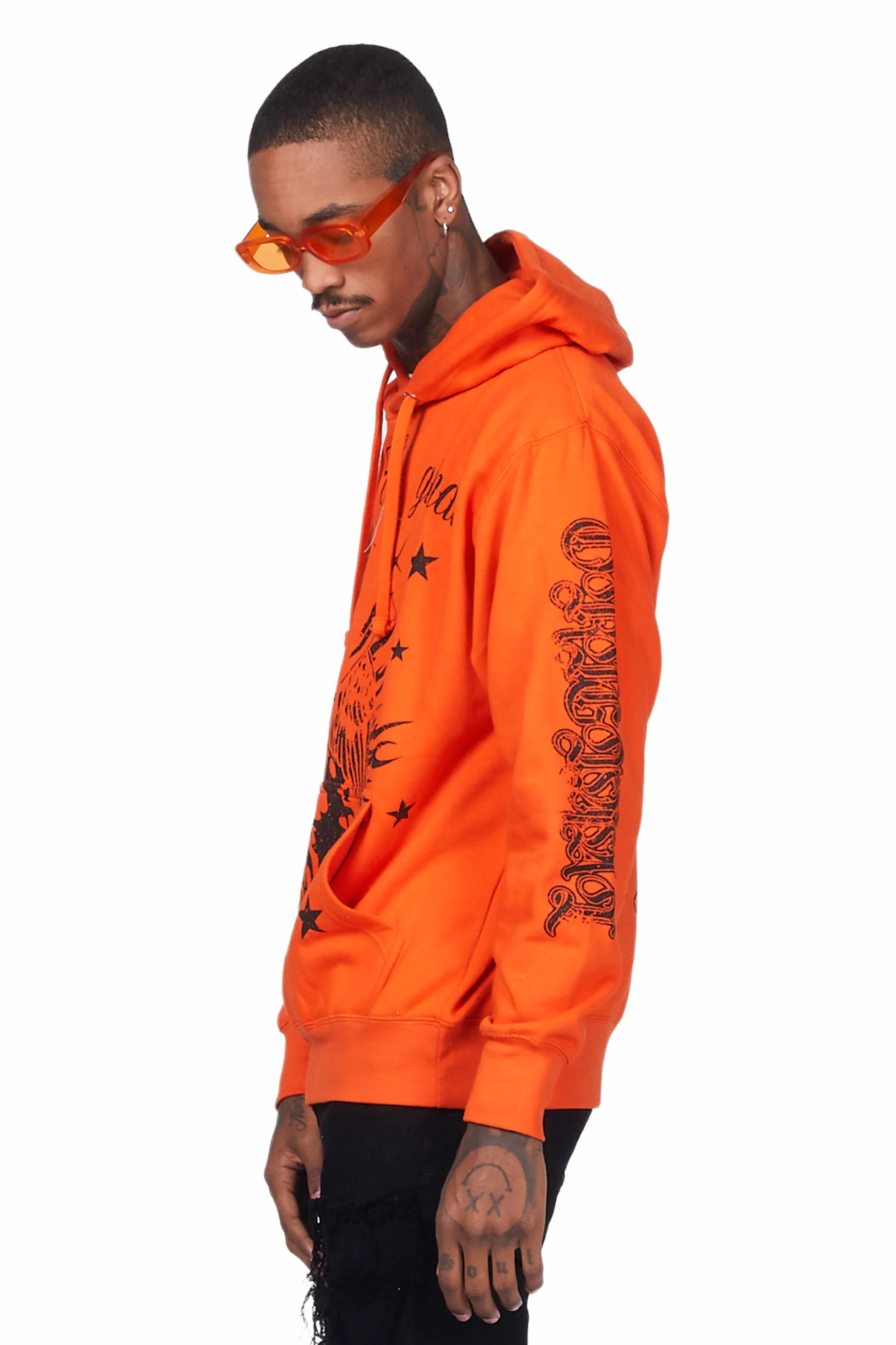 Mermaid Orange Graphic Hoodie