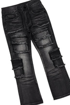 Girls Nahomy Black Hoodie/Slim Fit Jean Set