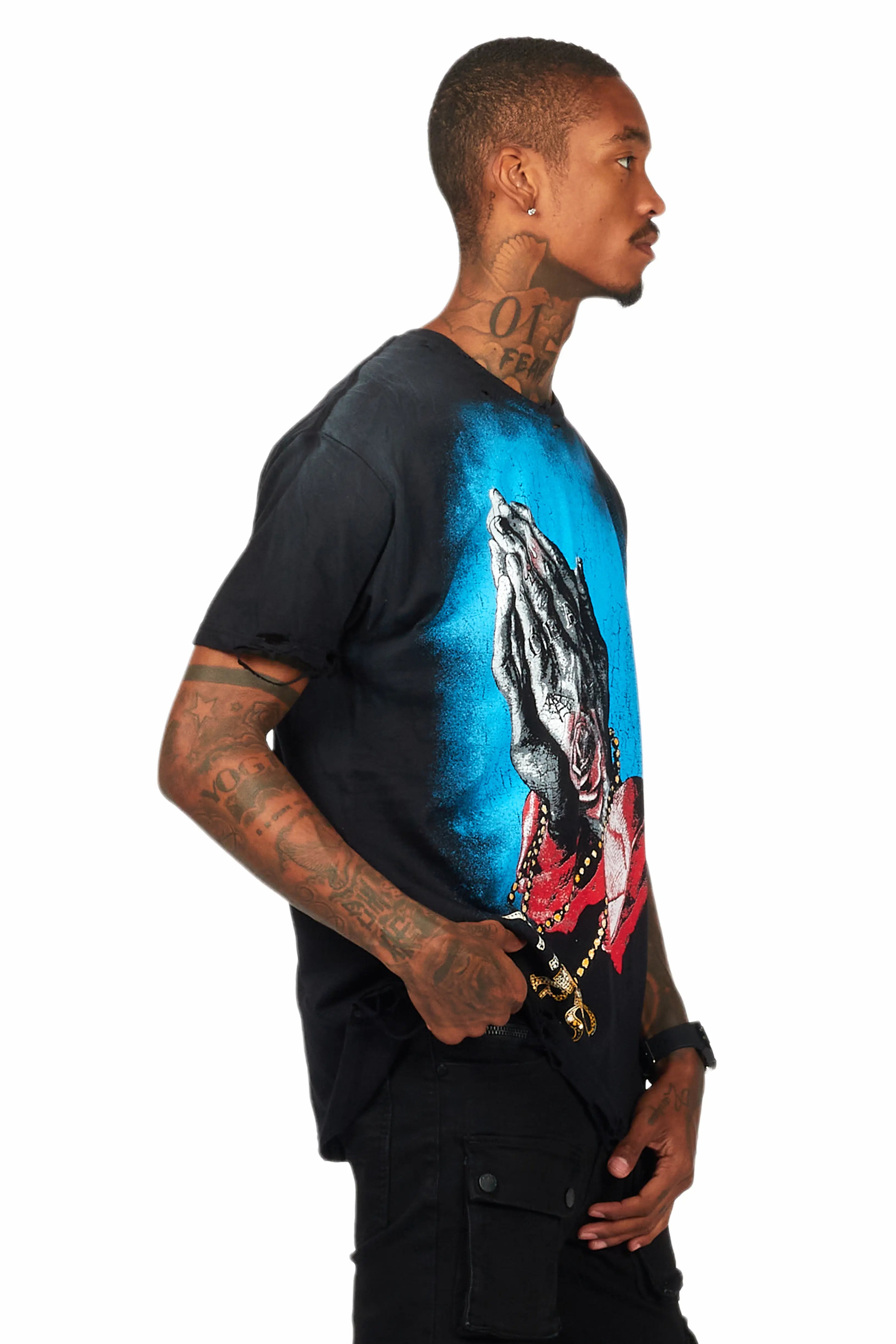 Gonave Black Oversized Graphic T-Shirt