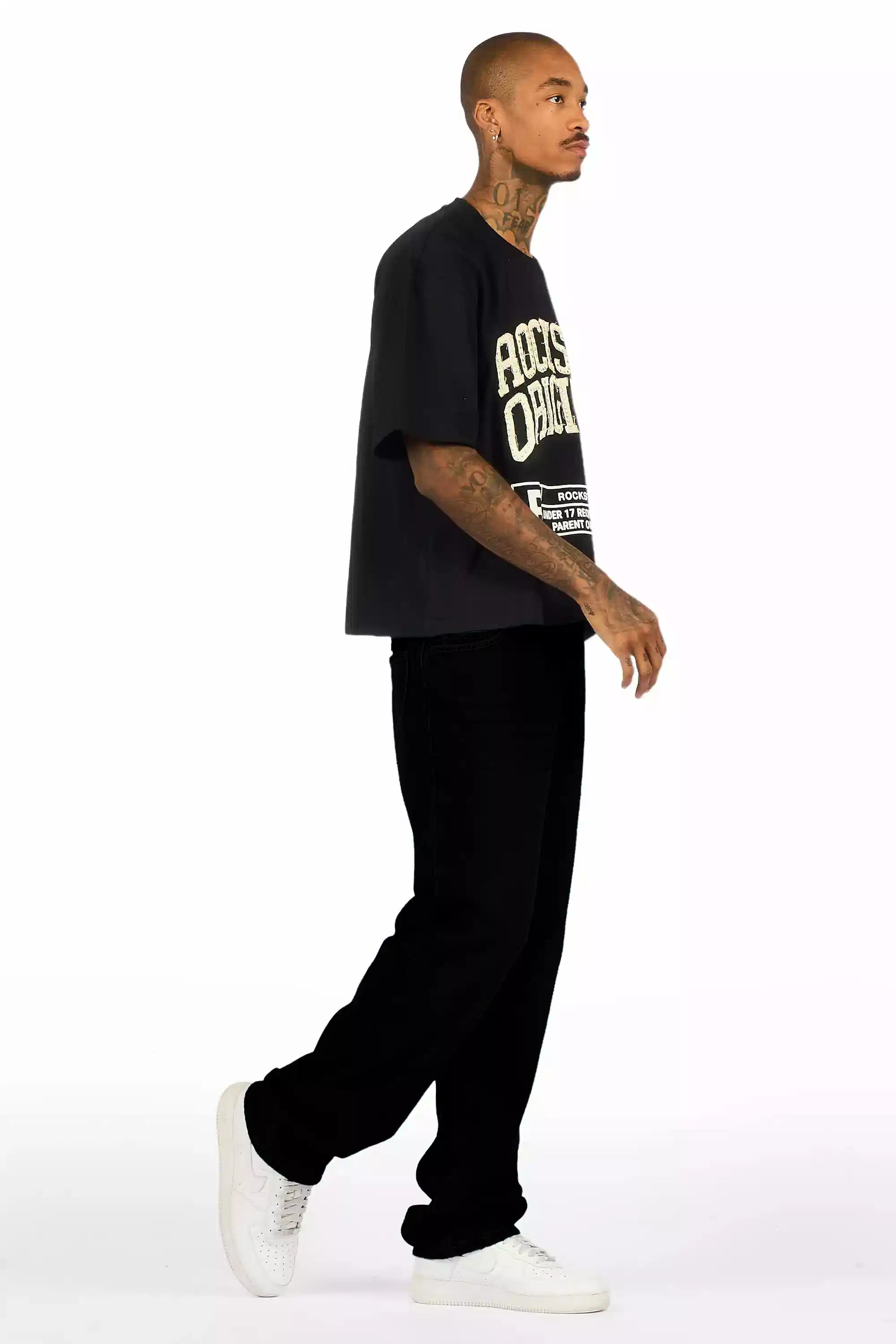 Basik Jet Black Baggy Jean