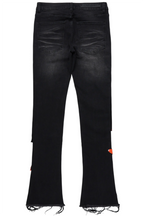 Vadim Black Patchwork Stacked Flare Jean