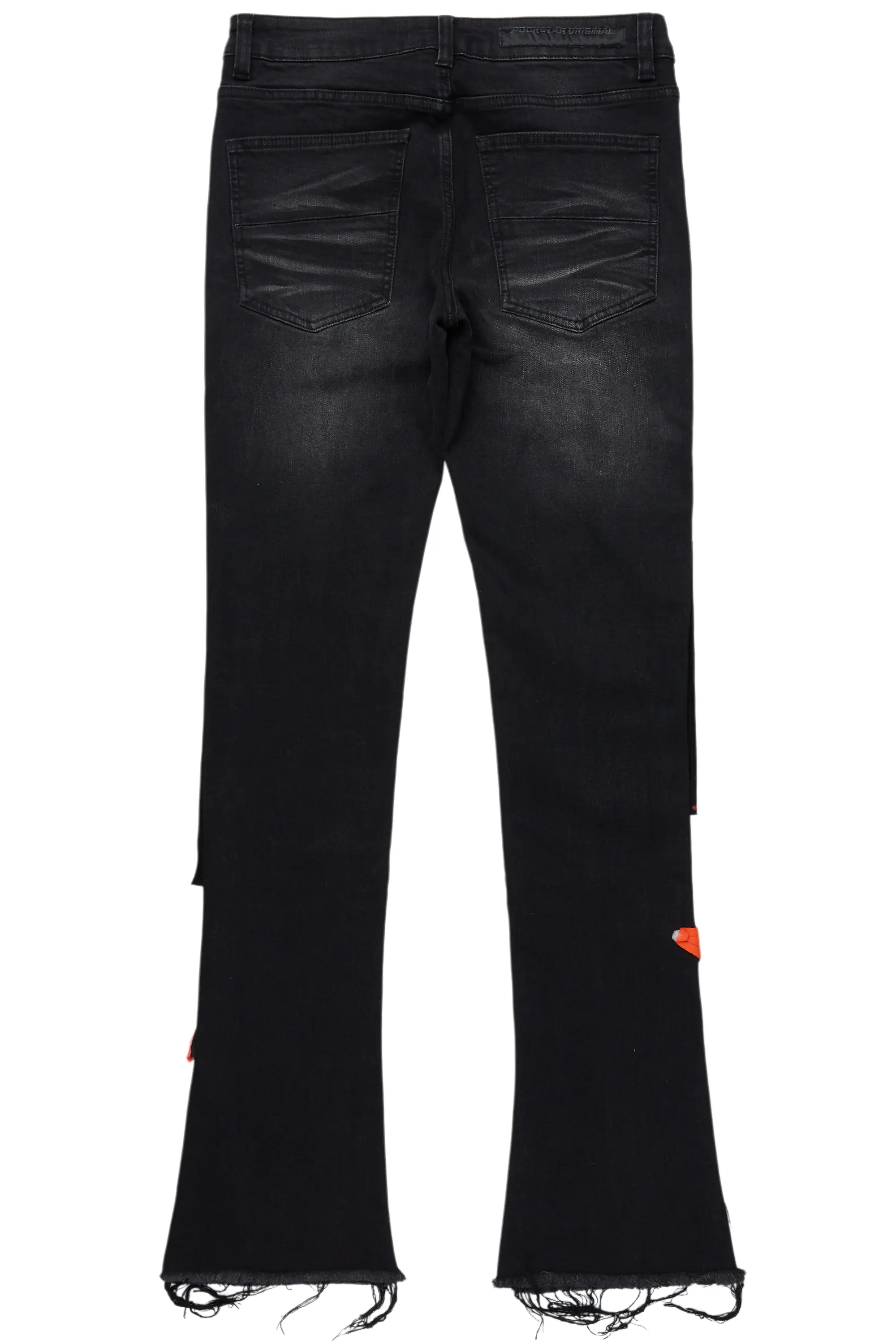 Vadim Black Patchwork Stacked Flare Jean