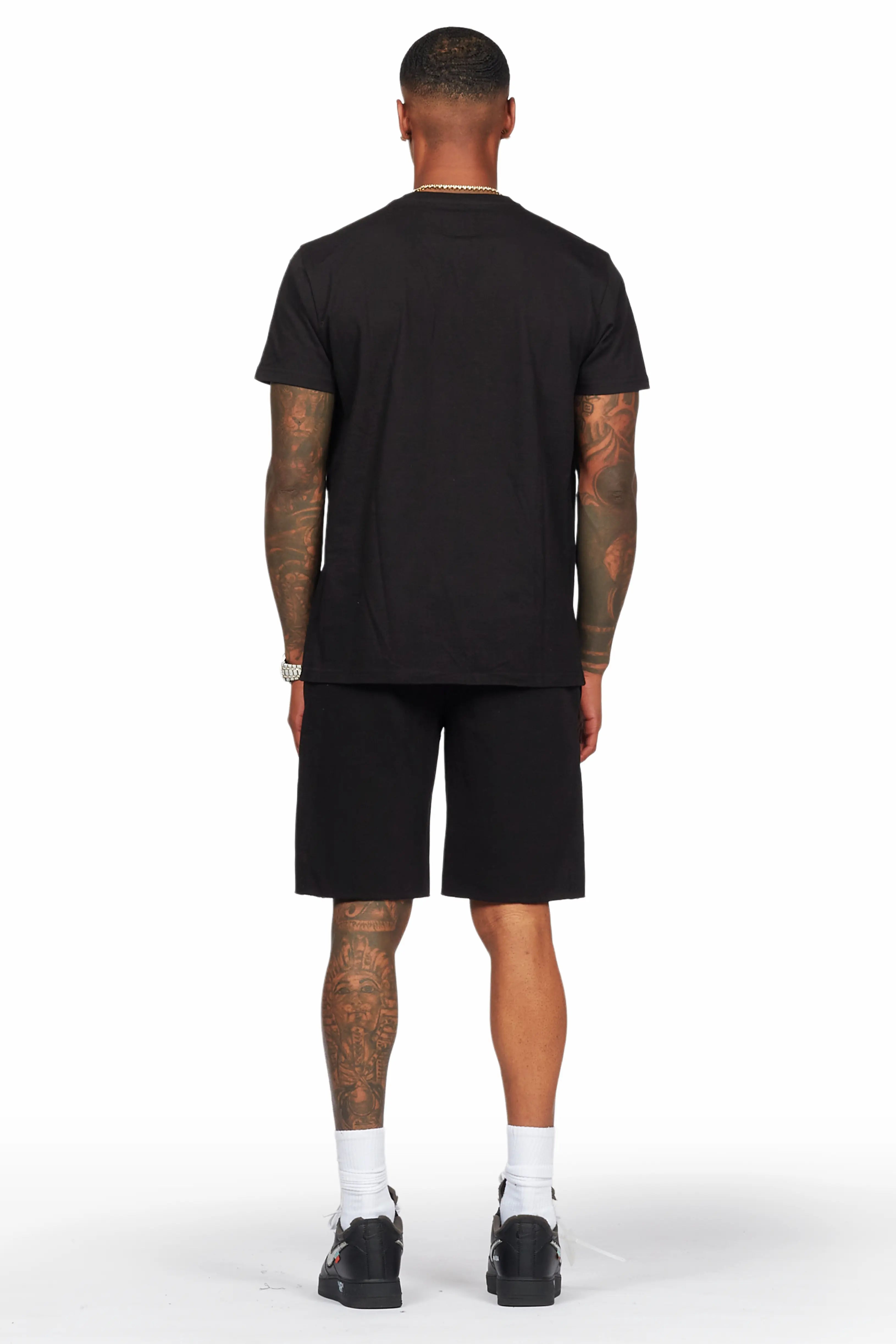 Waves Black T-Shirt/Short Set