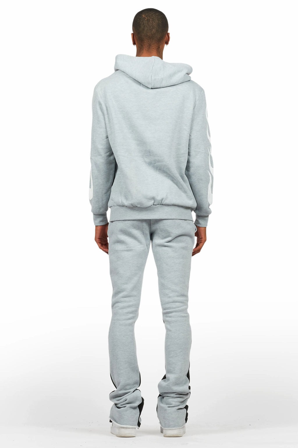 Edel Grey/White Hoodie/Stacked Flare Pant Set