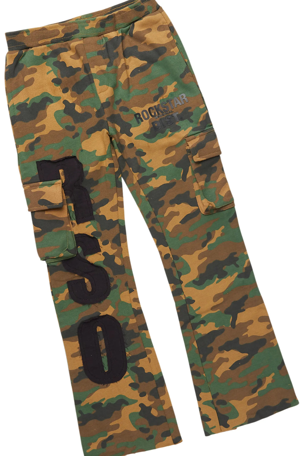 Boys Amos Black/Camo T-Shirt/Stacked Flare Pant Set