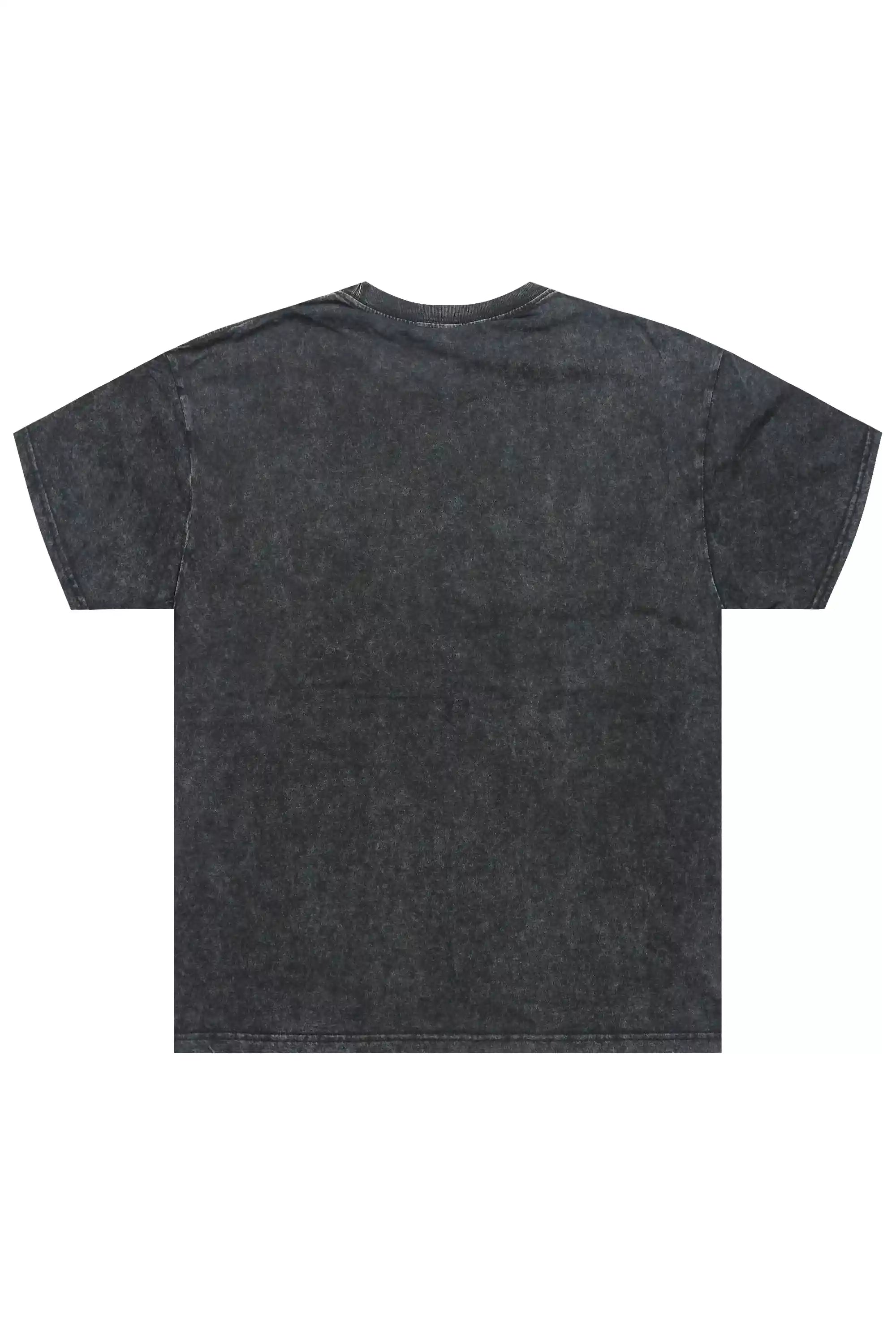 Move In Silence Black/Grey Graphic Rhinestone T-Shirt