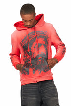 Bedros Red Graphic Distressed Hoodie
