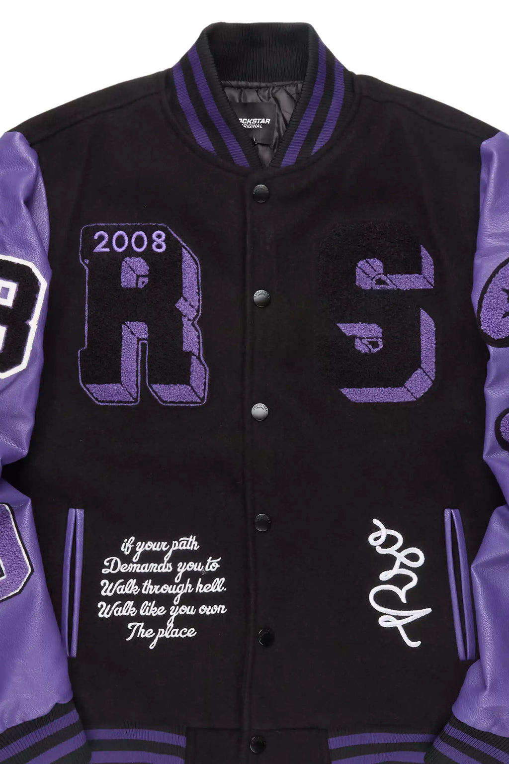 Leslaw Purple/Black Varsity Jacket