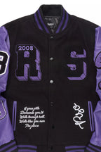 Leslaw Purple/Black Varsity Jacket
