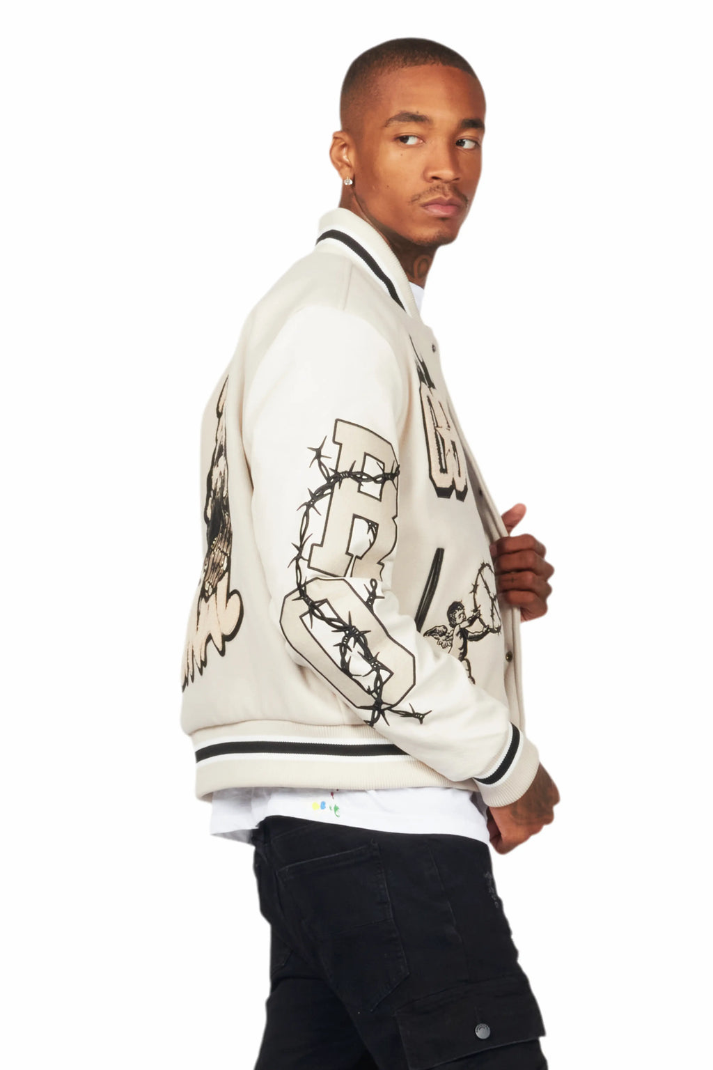 Rune Beige Varsity Jacket