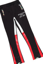 Girls Artie Black/Red Hoodie Stacked Flare Track Set