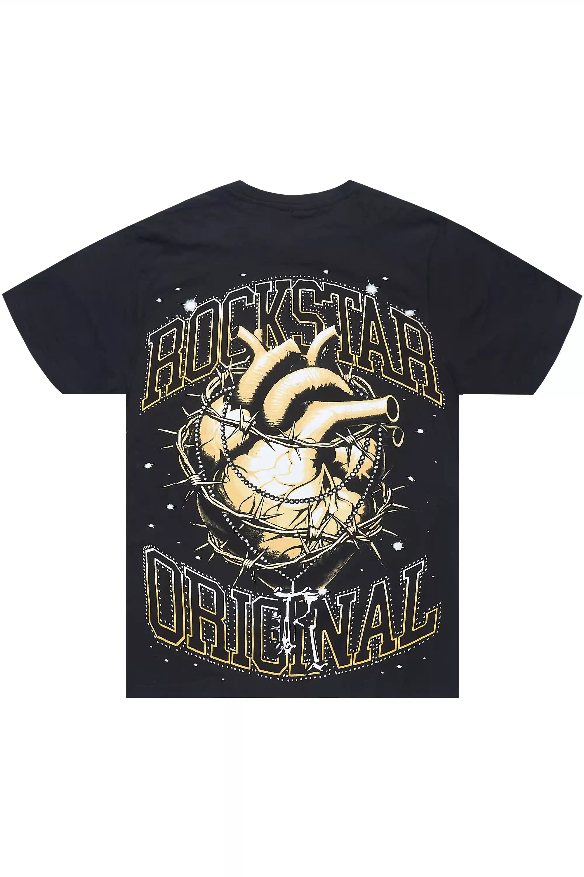 Siera Black Graphic Short Sleeve Tee