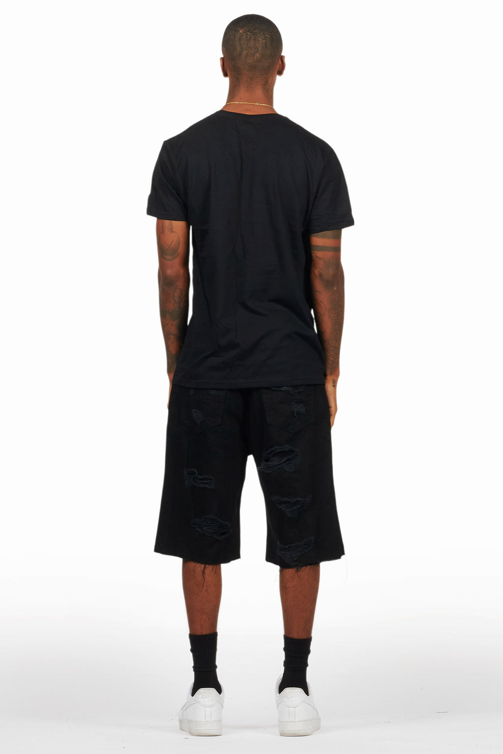 Kip Black T-Shirt/Denim Short Set