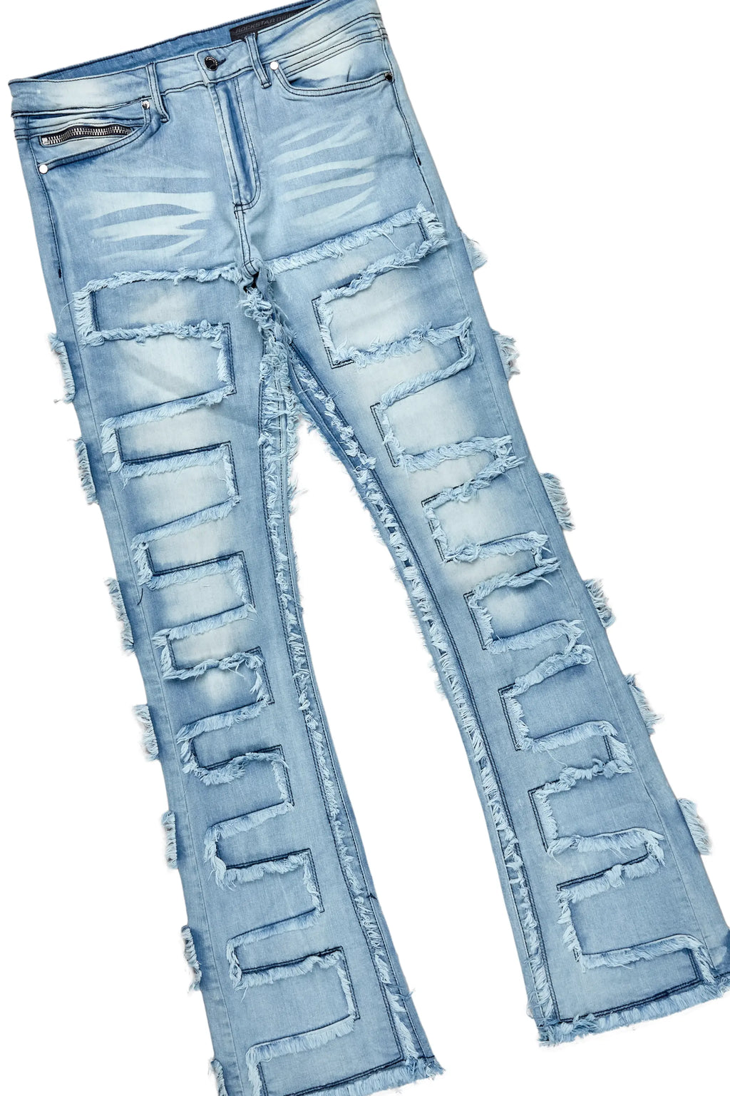 Hard Life White T-Shirt & Arne Blue Stacked Flare Jean Bundle