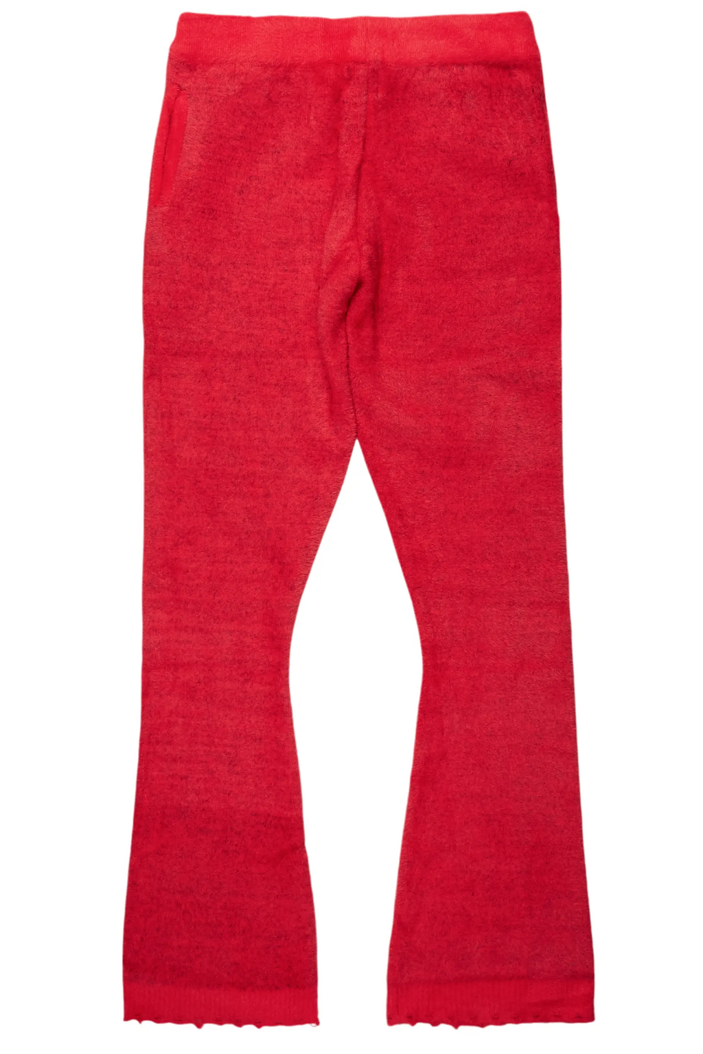 Keve Red Knitted Mohair Flare Sweat Pant