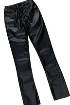 Boys Hades Black T-Shirt/Super Stacked Flare PU Jean Set