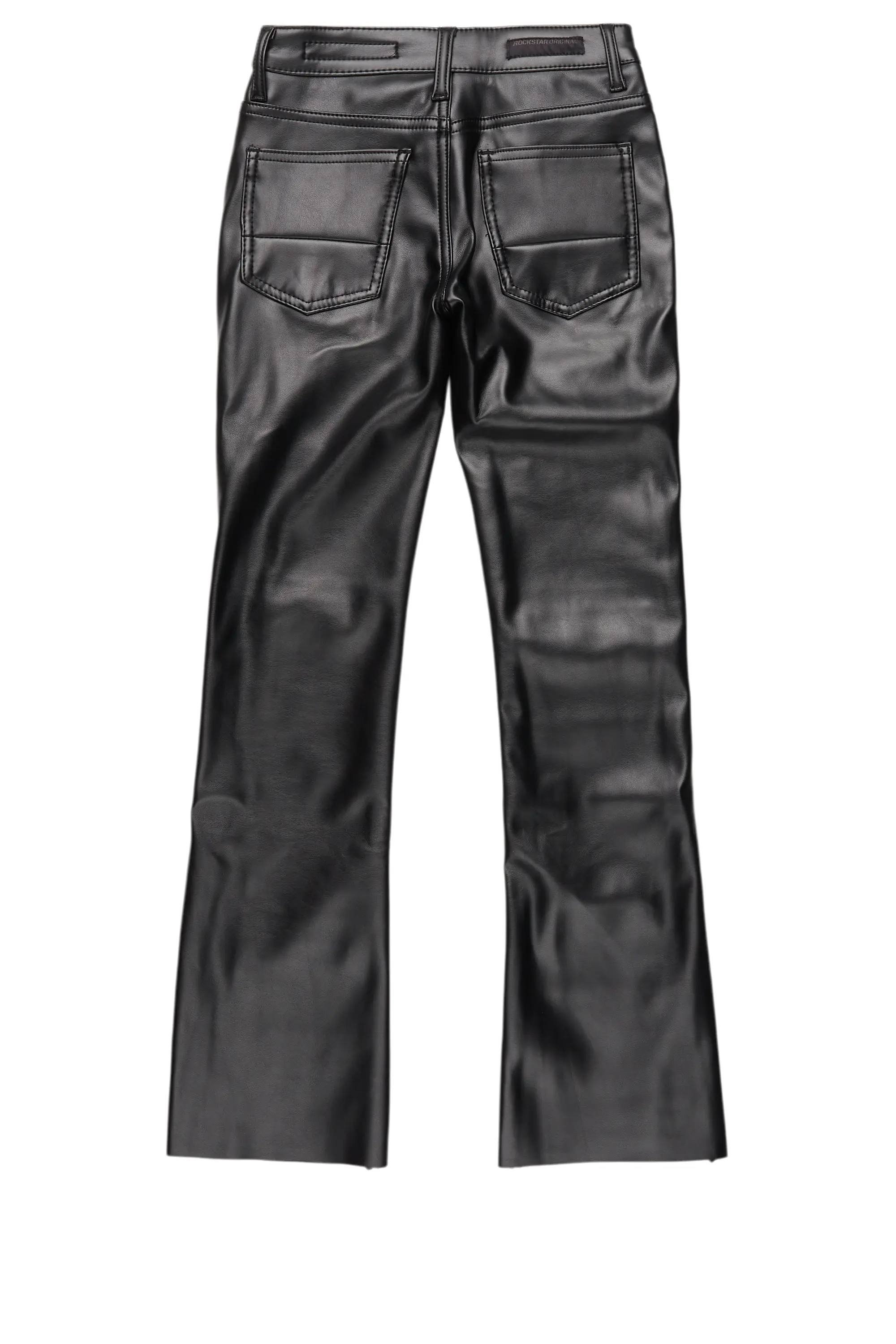 Boys Petrus Black PU Leather Jean
