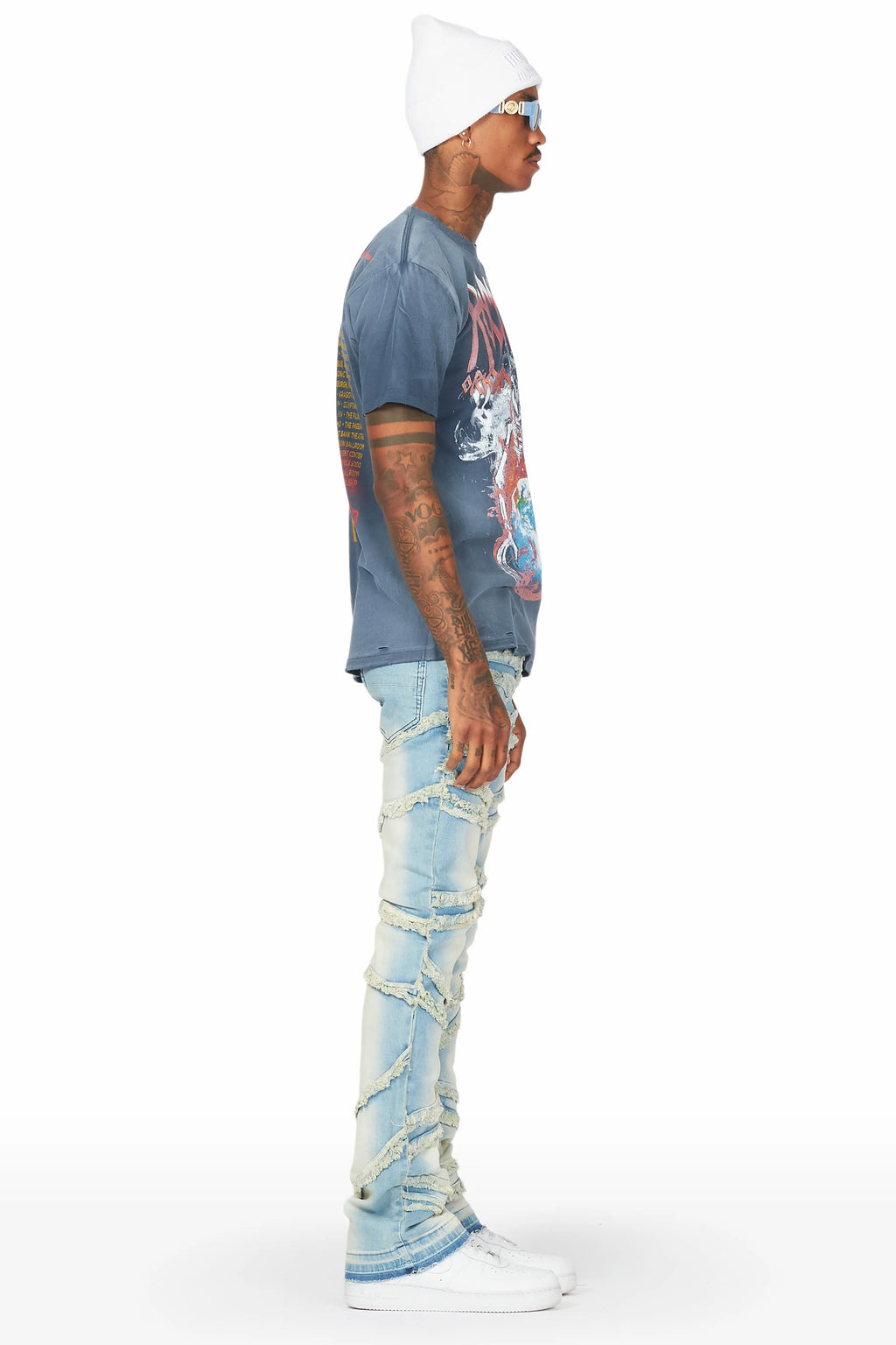 Norbert Blue Stacked Flare Jean