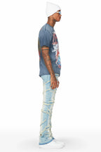 Norbert Blue Stacked Flare Jean