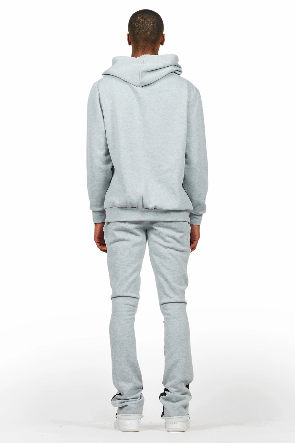 Sana Heather Grey Hoodie/Stacked Flare Track Pant Set