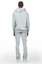 Sana Heather Grey Hoodie/Stacked Flare Track Pant Set