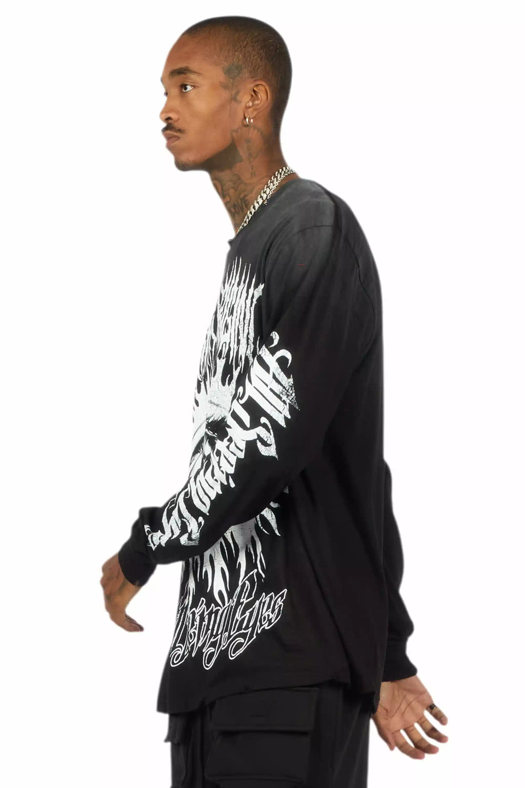 All Seeing Eyes Black Long Sleeve Graphic T-Shirt