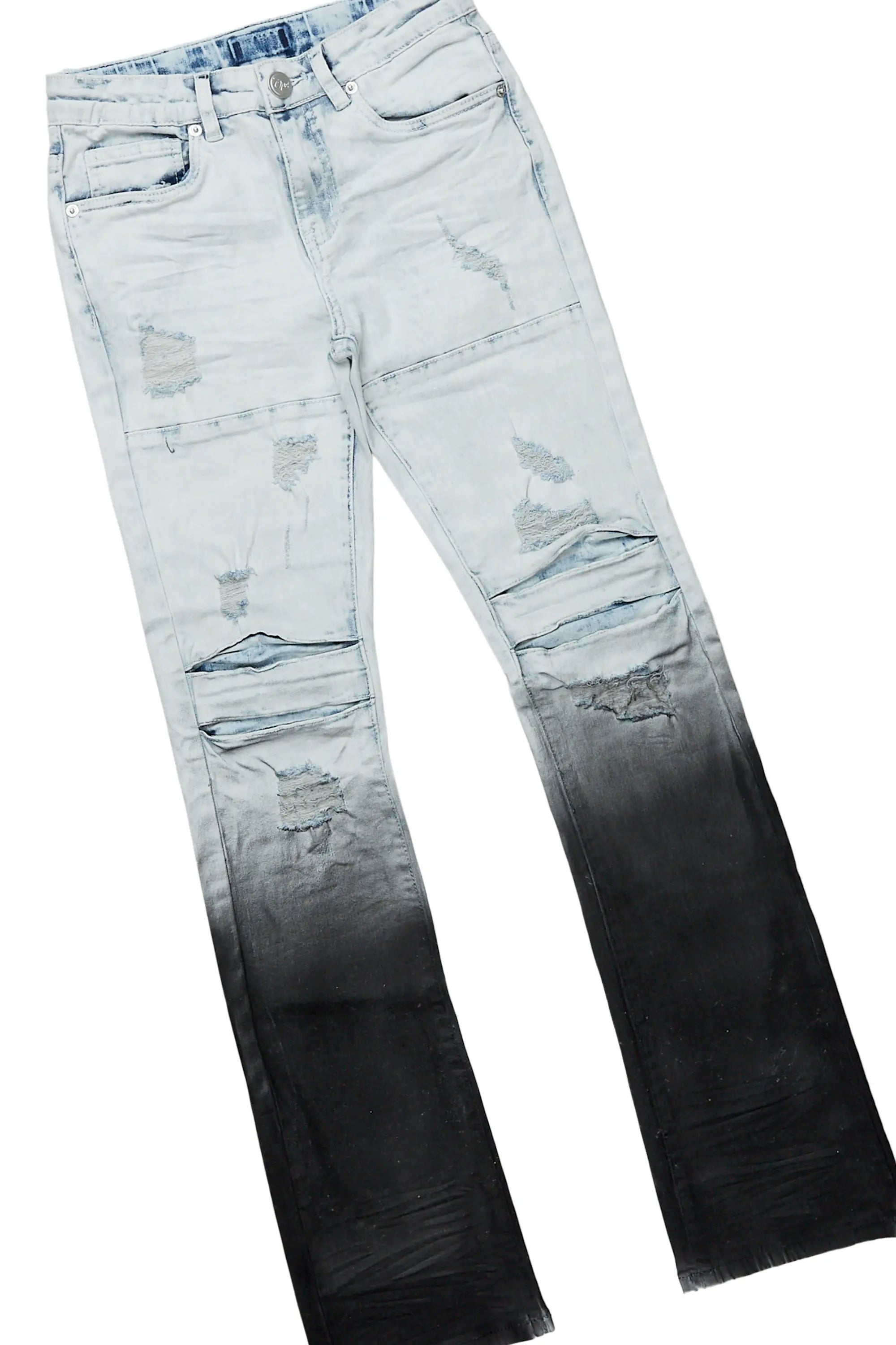 Boys Rachit Grey T-Shirt/Stacked Flare Jean Set