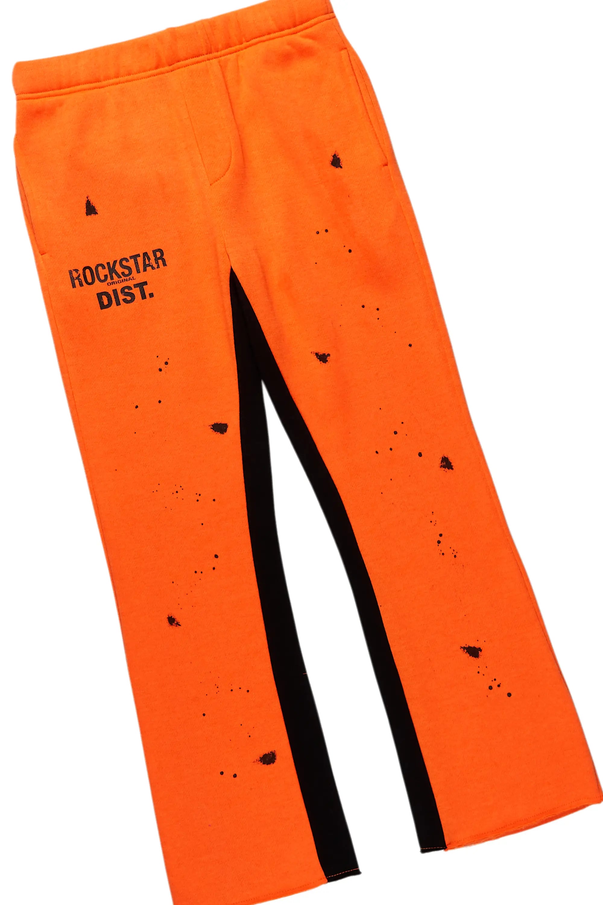 Boys Scottie Orange/Black Stacked Baggy Track Set