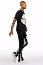 Thierry Black T-Shirt/Stacked Flare Track Set
