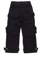 Boys Mahesh Black Baggy Cargo Jean