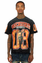 Fields Black/Orange Oversized Graphic T-Shirt