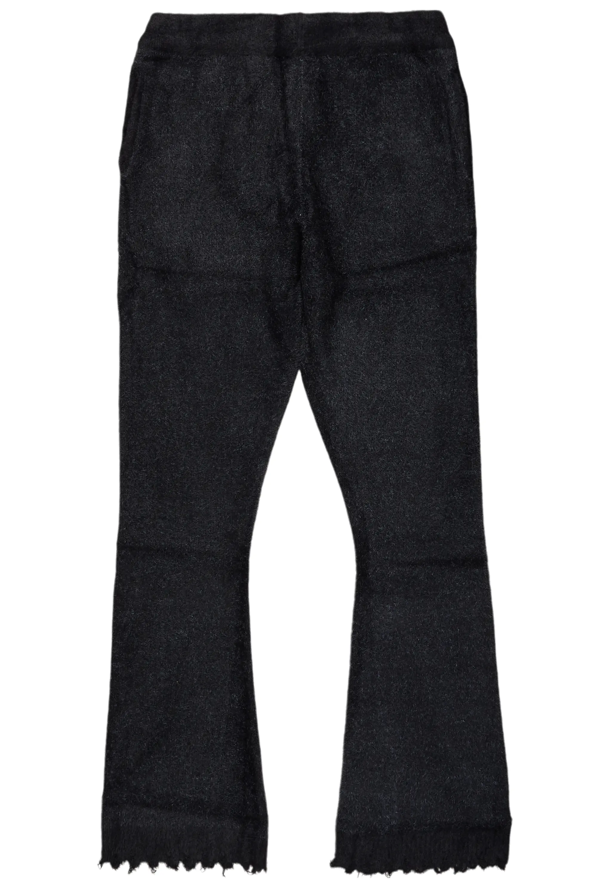 Keve Black Knitted Mohair Flare Sweat Pant