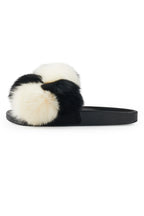 Avisa White/Black Fur Slides